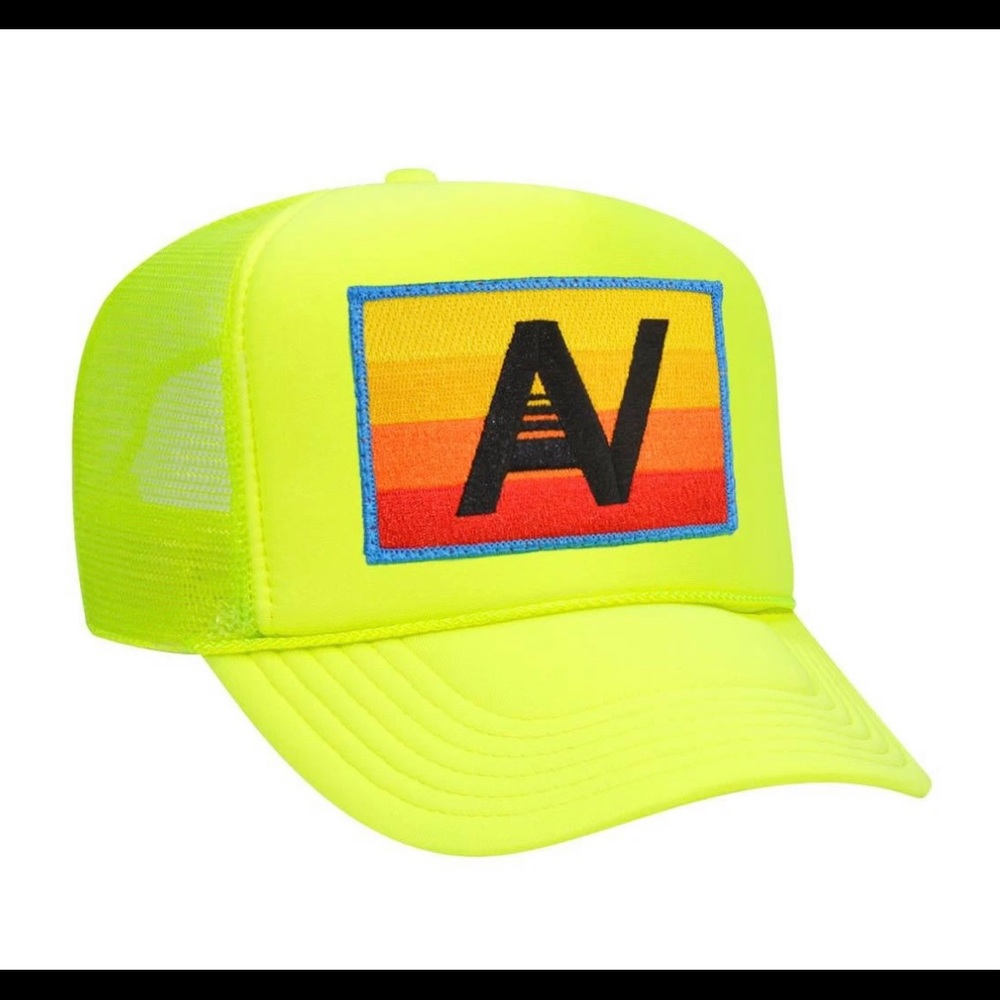 Aviator Nation rainbow vintage trucker
